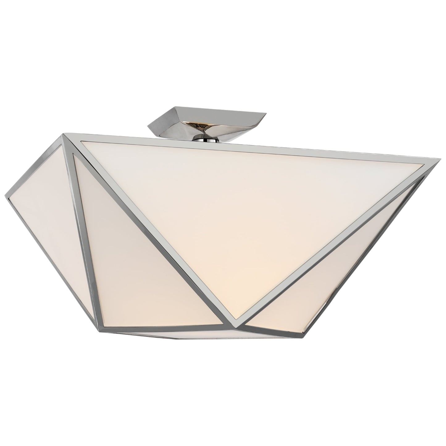 Lorino Large Semi-Flush Mount with White Glass