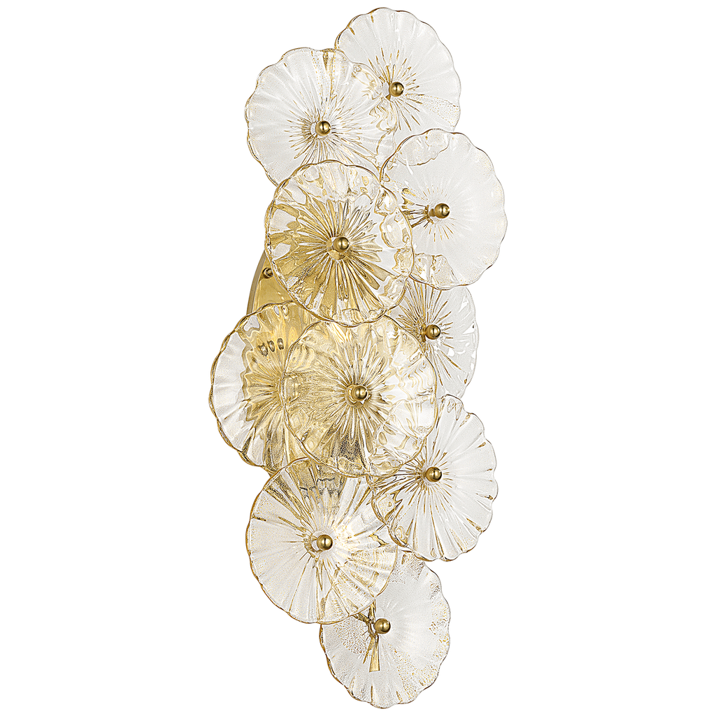 Hand-Rubbed Antique Brass with Gold Fleck Glass