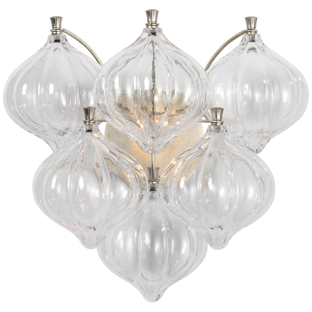 Burnished Silver Leaf with Clear Glass