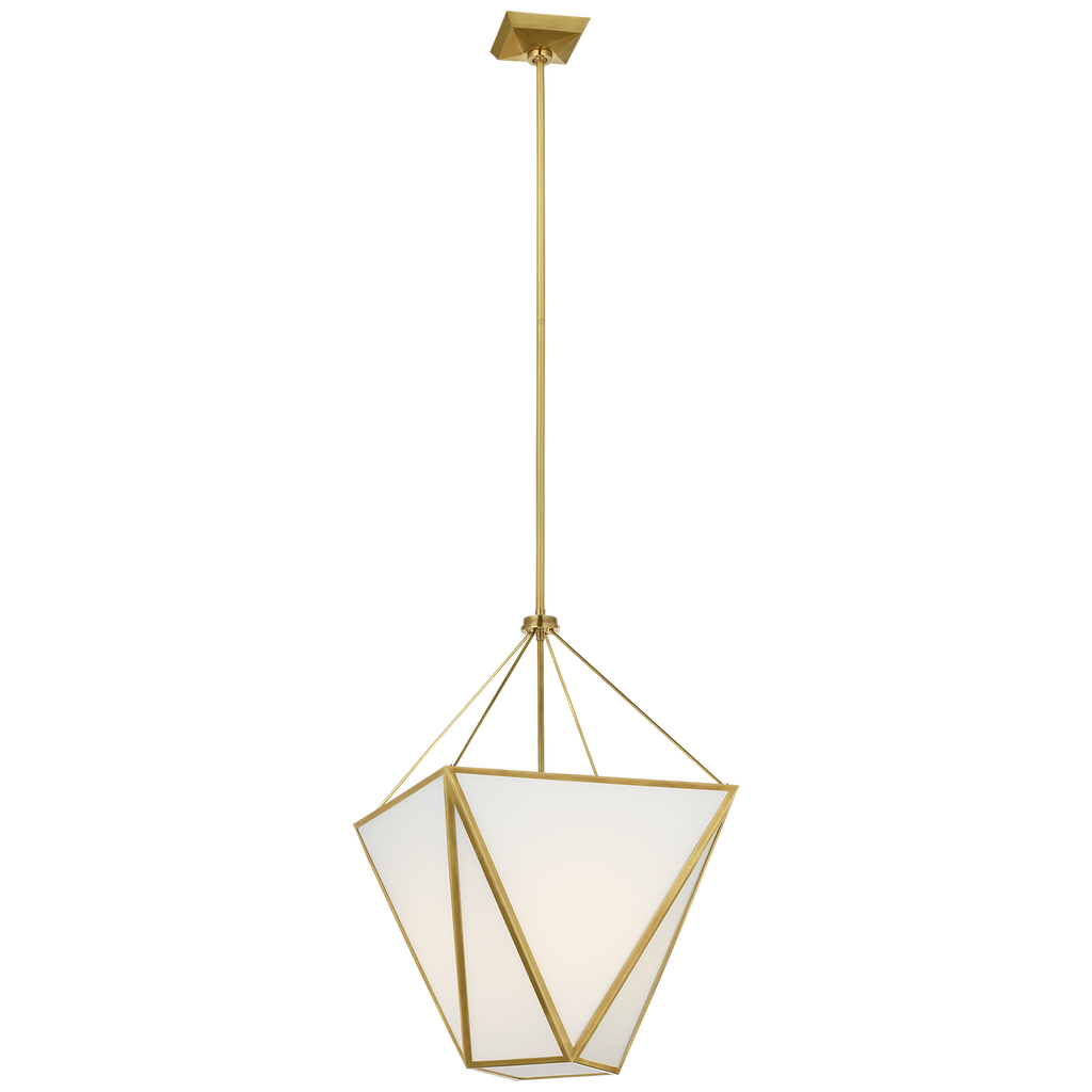 Hand-Rubbed Antique Brass with White Glass